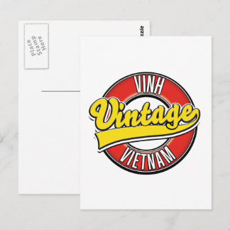 Postal Logotipo retro de Vinh Vietnam
