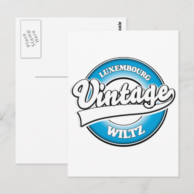 Postal logotipo retro de Wiltz Luxemburgo (Anverso / Reverso)