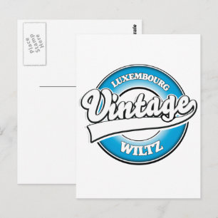 Postal logotipo retro de Wiltz Luxemburgo