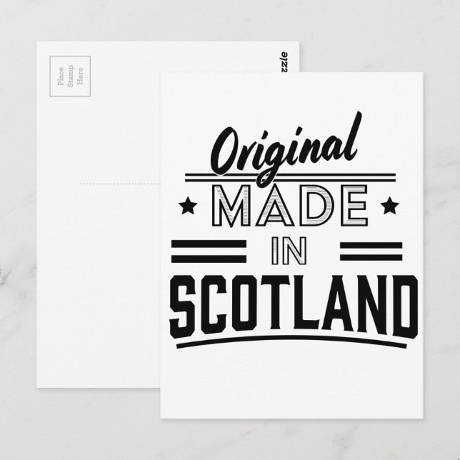 Postal Logotipo retro original hecho en Escocia (Anverso / Reverso)