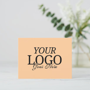 Postal Logotipo sencillo de la empresa Peach con código Q