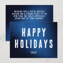 Postal Logotipo Simple Felices Fiestas Gradiente Azul