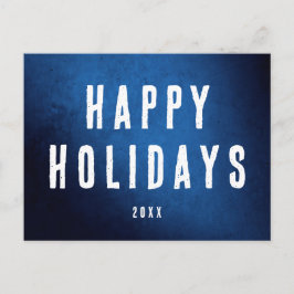 Postal Logotipo Simple Felices Fiestas Gradiente Azul