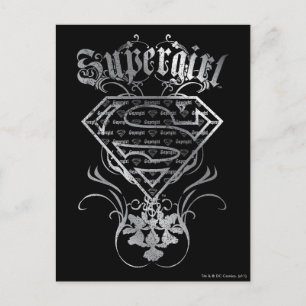Postal Logotipo Supergirl Fancy Silver