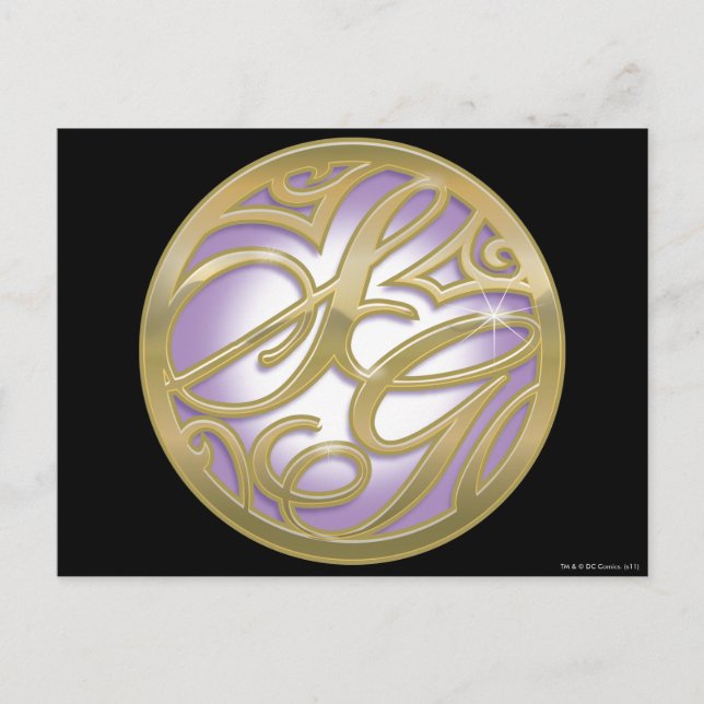 Postal Logotipo Supergirl Gold & Purple Circle (Anverso)