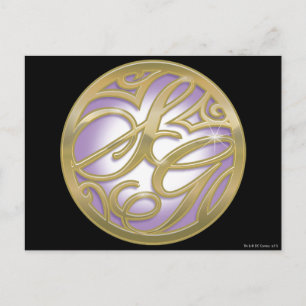 Postal Logotipo Supergirl Gold & Purple Circle