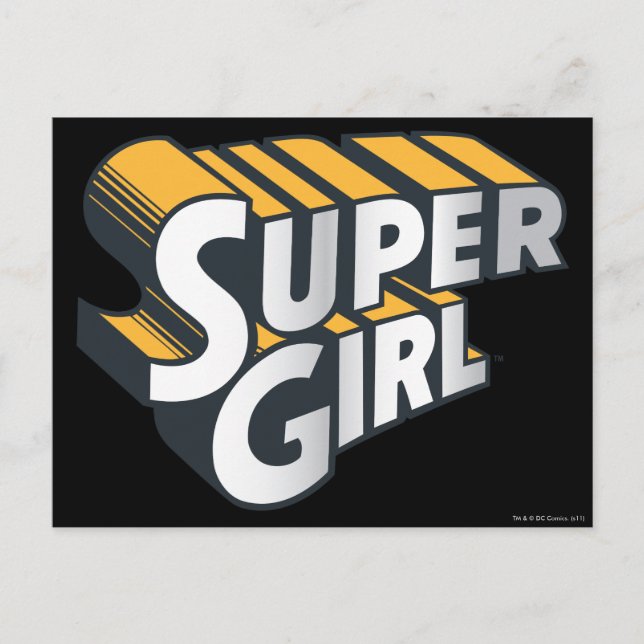 Postal Logotipo Supergirl Silver y Naranja (Anverso)