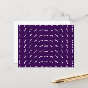 Postal Logotipo único o patrón de imagen cargada   Púrpur
