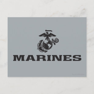 Postal Logotipo USMC apilado - negro