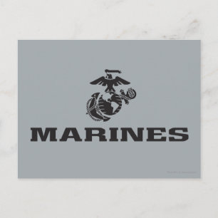 Postal Logotipo USMC Logotipo negro apilado