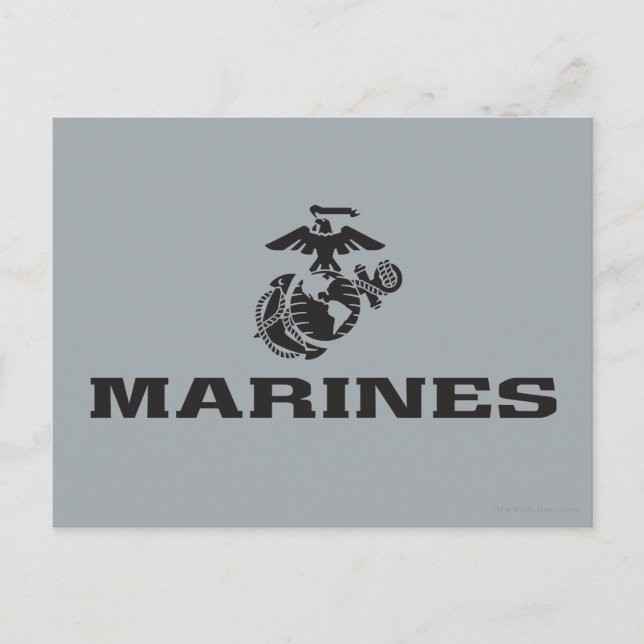 Postal Logotipo USMC Logotipo negro apilado (Anverso)