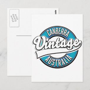 Postal logotipo vintage de Canberra Australia