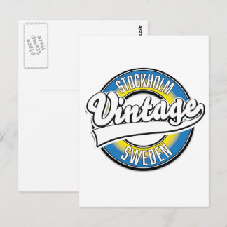 Postal logotipo vintage de Estocolmo Suecia