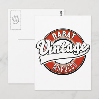 Postal Logotipo vintage de Rabat Marruecos