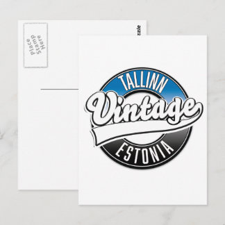 Postal logotipo vintage de Tallin Estonia
