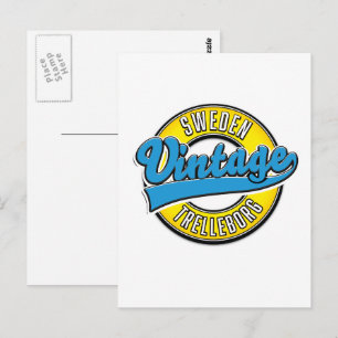 Postal logotipo vintage de Trelleborg Suecia