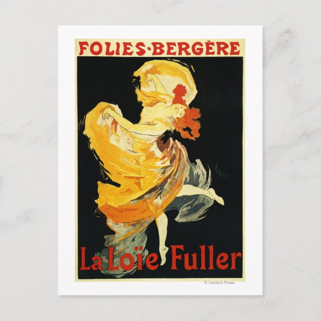 Postal Loie Fuller en el Teatro Folies-Bergere (Anverso)