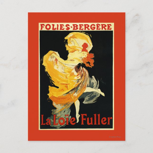Postal Loie Fuller en el Teatro Folies-Bergere (Anverso)