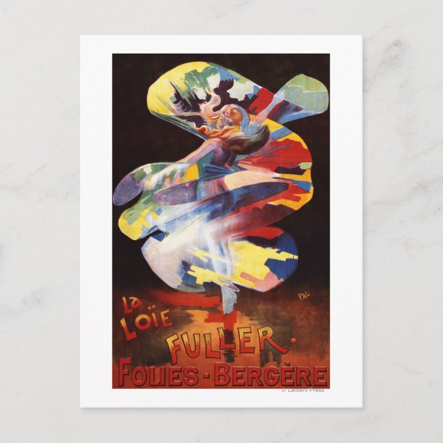 Postal Loie Fuller en el Teatro Folies-Bergere (Anverso)