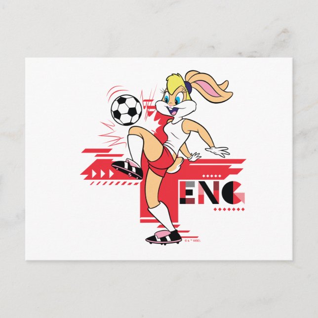Postal Lola Bunny Team England Soccer Graphic (Anverso)