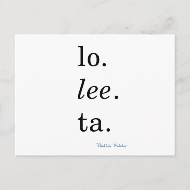 Postal Lolita - Vladimir Nabokov (Anverso)