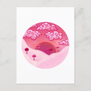Postal Lollipops y bonito nubes ilustracion