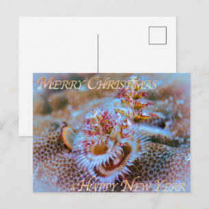 Postal lombriz del árbol de Navidad