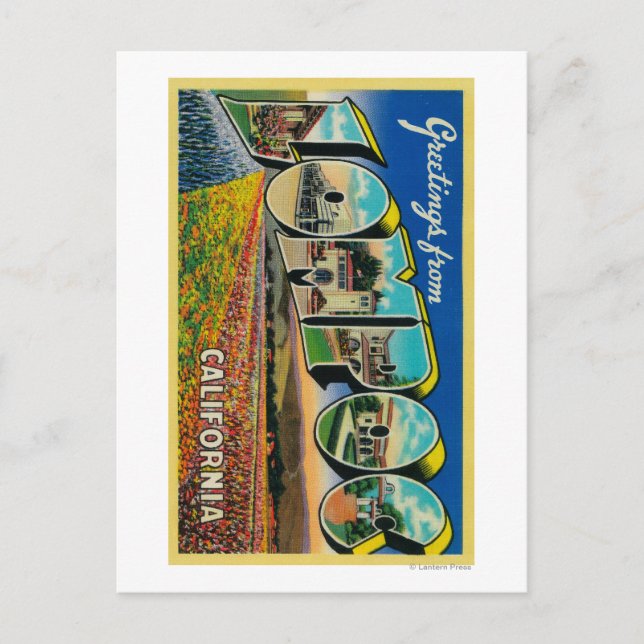 Postal Lompoc, California - Escenas de letras grandes (Anverso)