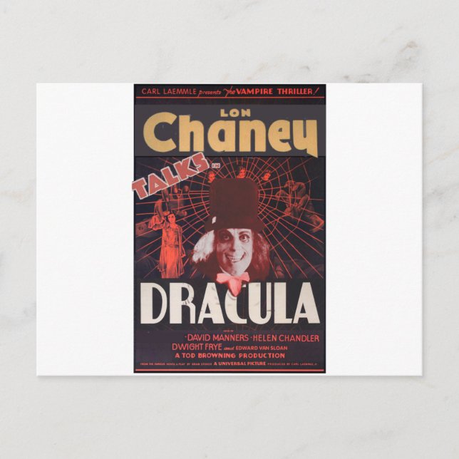 Postal Lon Chaney como Drácula (Anverso)