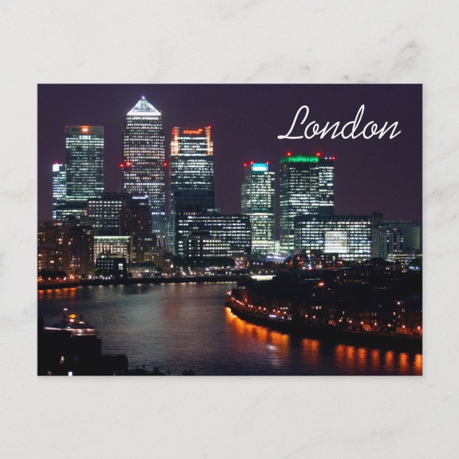 Postal London City Night Skyline Reino Unido (Anverso)