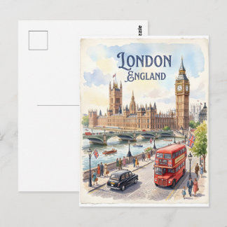 Postal London England watercolor 