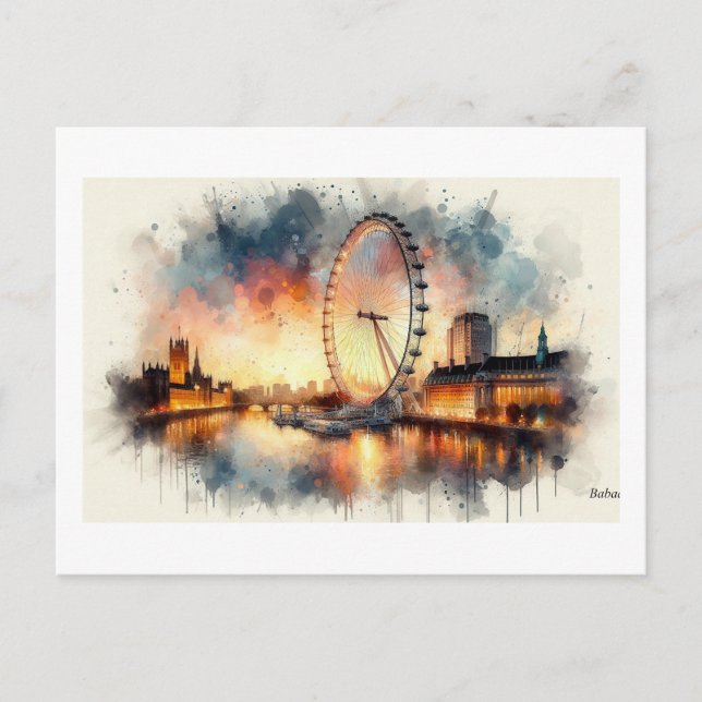Postal London Eye at Sunset,  (Anverso)