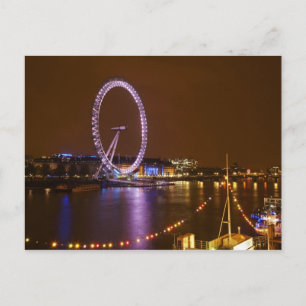 Postal London Eye, río Támesis y luces desde