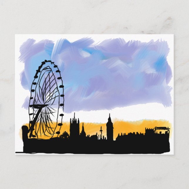 Postal London Eye Skyline Art, Regalos que puedes persona (Anverso)