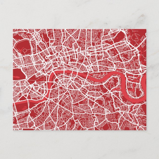 Postal London Map Art Red (Anverso)