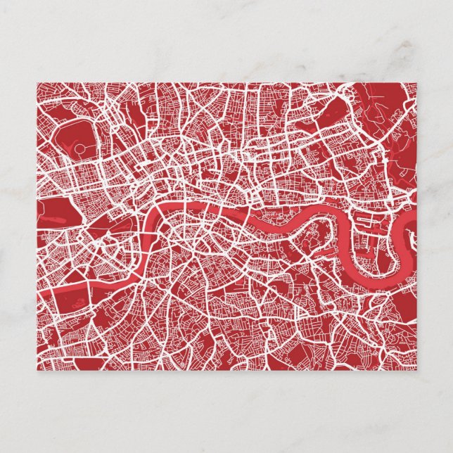 Postal London Map Art Red (Anverso)