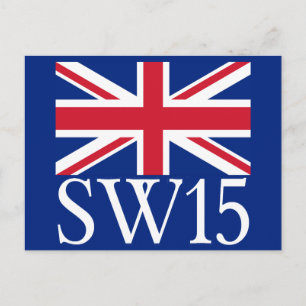 Postal London Postcode SW15 con Union Jack
