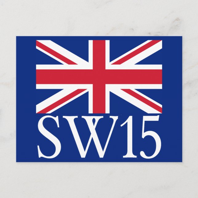 Postal London Postcode SW15 con Union Jack (Anverso)