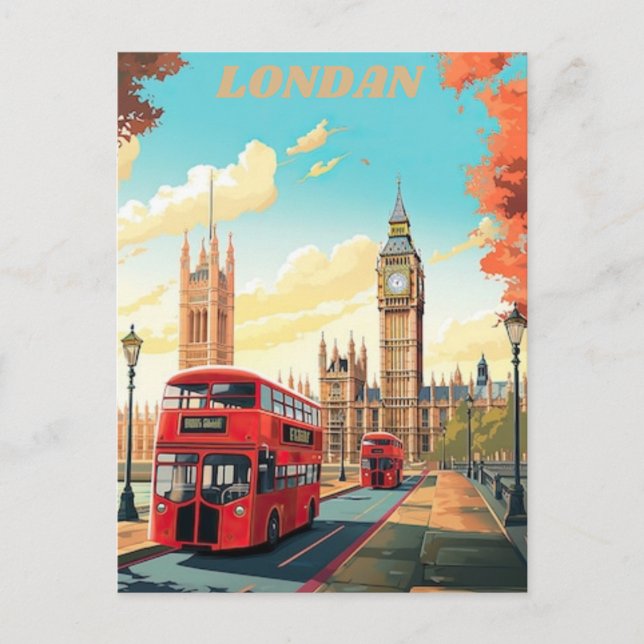 Postal London Travel Postcard Art, London Travel Art, Ing (Anverso)