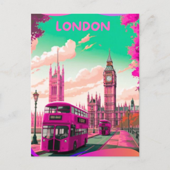Postal London Travel Postcard Art, London Travel Art, Ing (Anverso)
