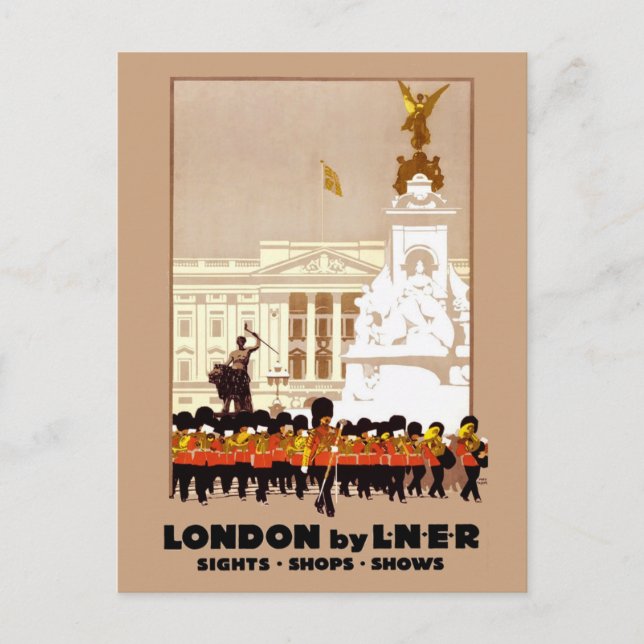Postal Londres antigua Inglaterra por Ferrocarril Travel (Anverso)