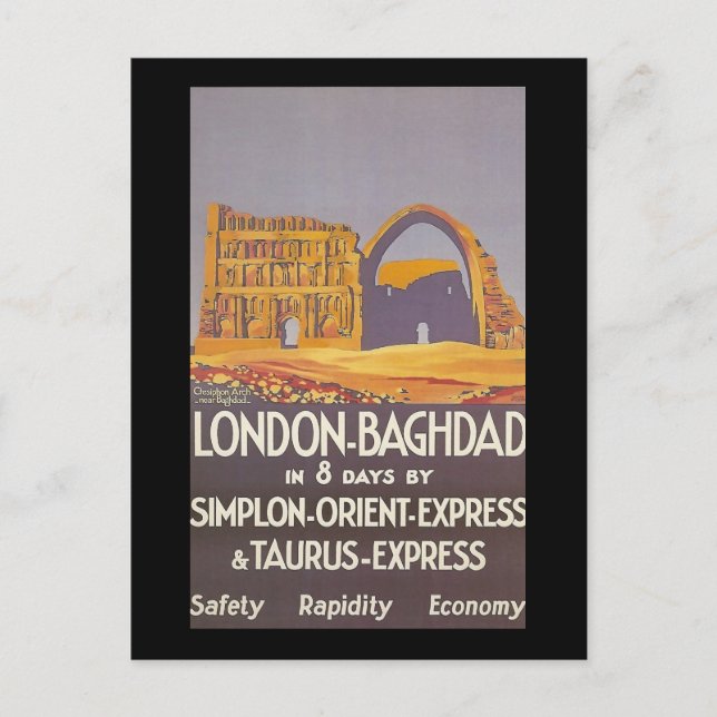 Postal Londres Bagdad simple oromo expreso (Anverso)