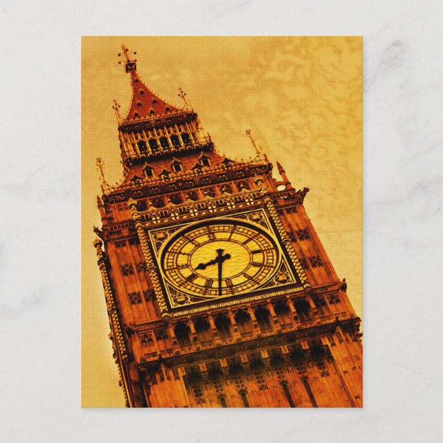 Postal Londres, Big Ben grunge (Anverso)