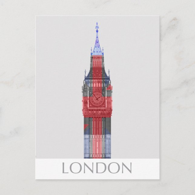 Postal Londres Big Ben Union Jack (Anverso)