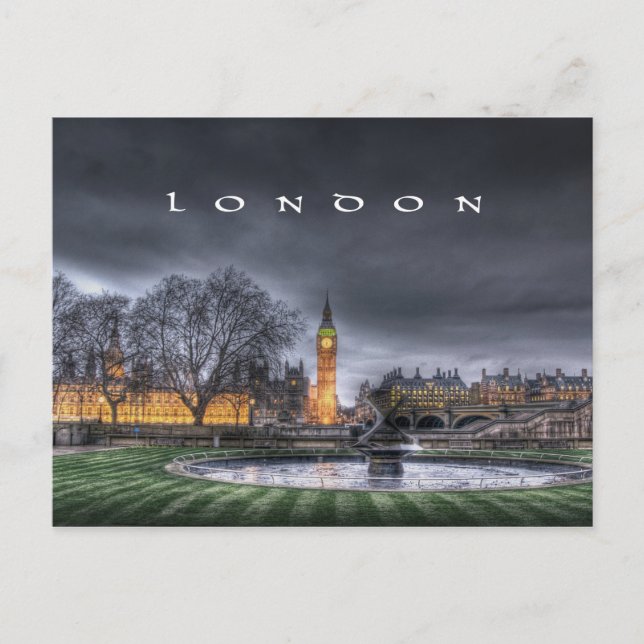 Postal Londres - Big Ben y el edificio del Parlamento (Anverso)