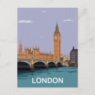 Postal Londres Big Ben y Parlamento