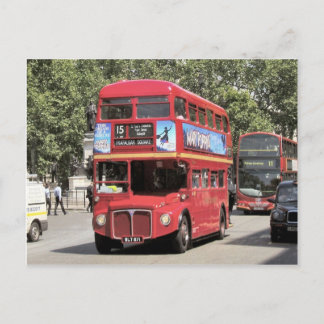 Postal Londres, bus Red de doble decker en el área de Vic