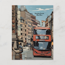 Postal Londres City Icónico Red Bus Personal de Inglaterr