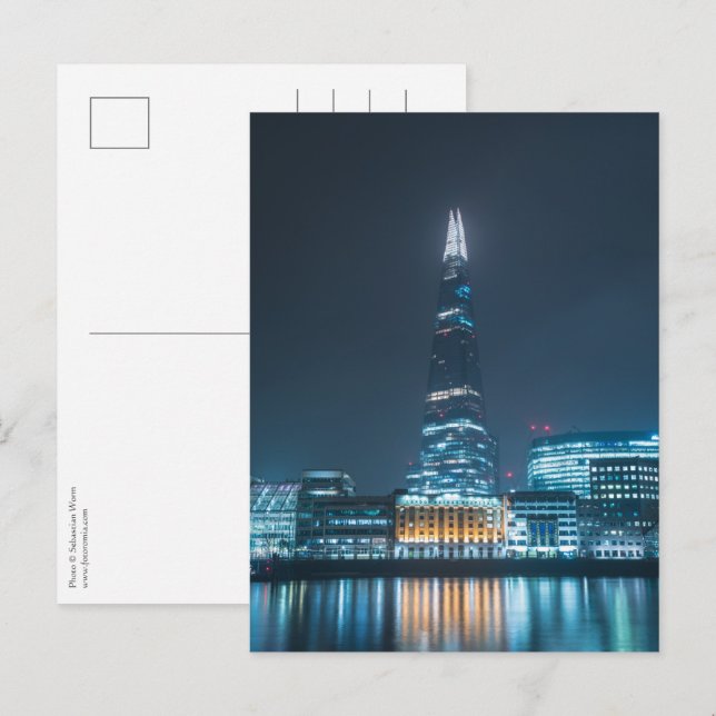 Postal Londres de noche (Anverso / Reverso)