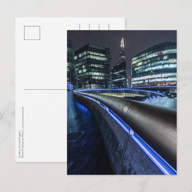 Postal Londres de noche (Anverso / Reverso)